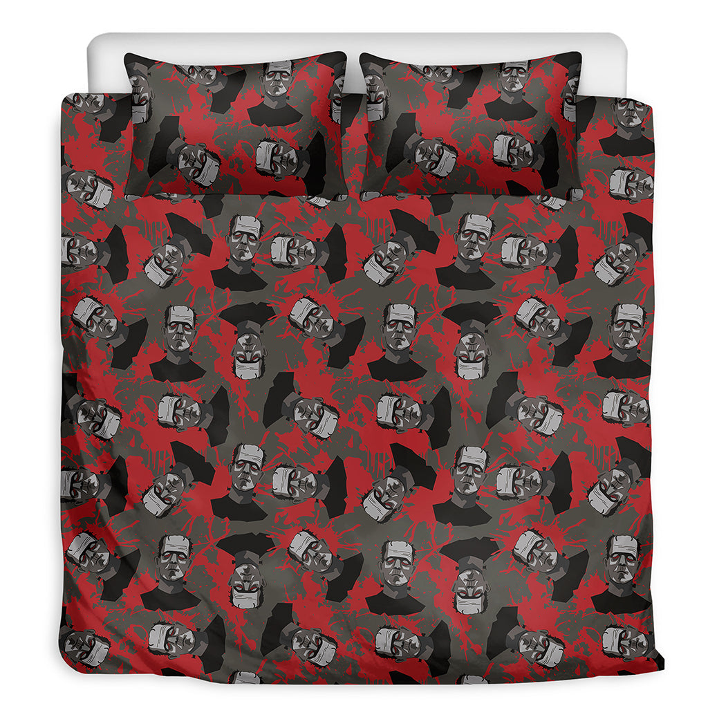 Horror Frankenstein Pattern Print Duvet Cover Bedding Set