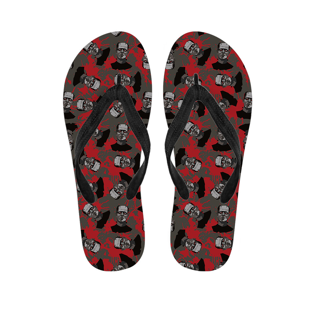 Horror Frankenstein Pattern Print Flip Flops