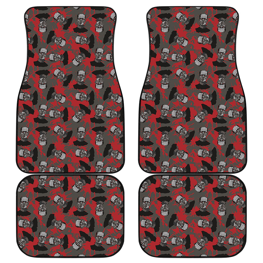 Horror Frankenstein Pattern Print Front and Back Car Floor Mats