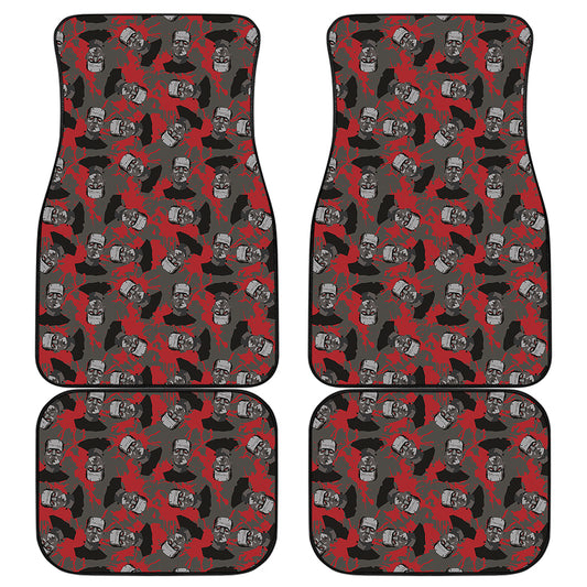 Horror Frankenstein Pattern Print Front and Back Car Floor Mats