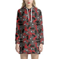 Horror Frankenstein Pattern Print Pullover Hoodie Dress
