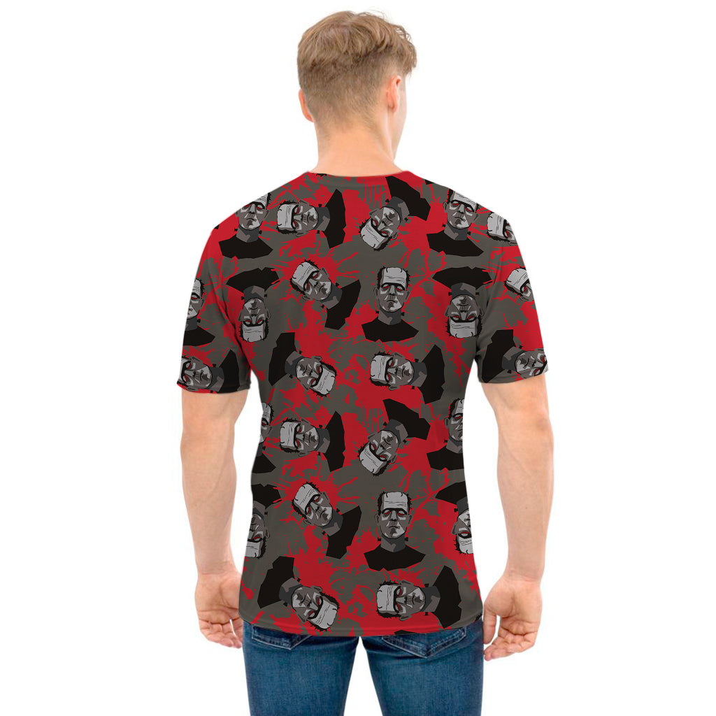 Horror Frankenstein Pattern Print Men's T-Shirt