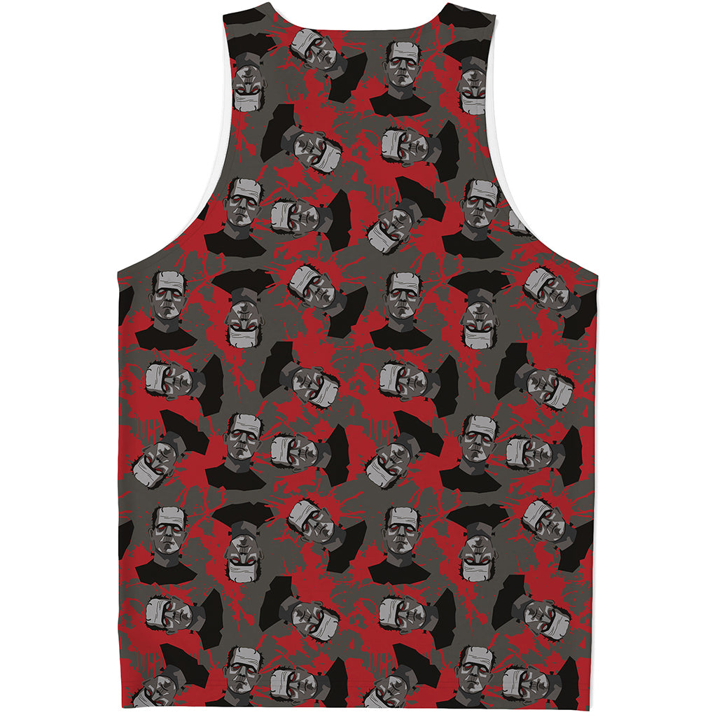 Horror Frankenstein Pattern Print Men's Tank Top