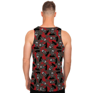 Horror Frankenstein Pattern Print Men's Tank Top