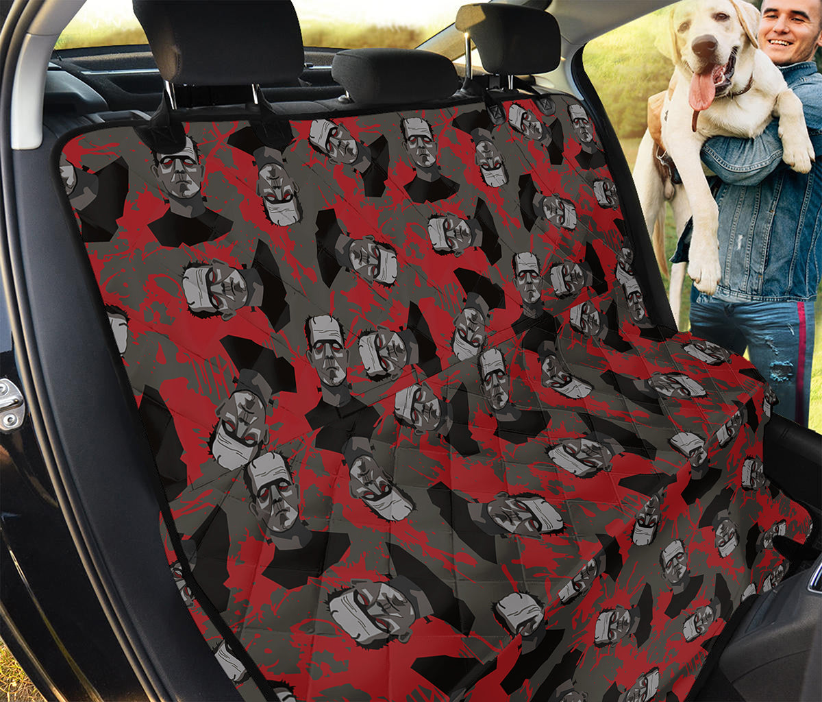 Horror Frankenstein Pattern Print Pet Car Back Seat Cover