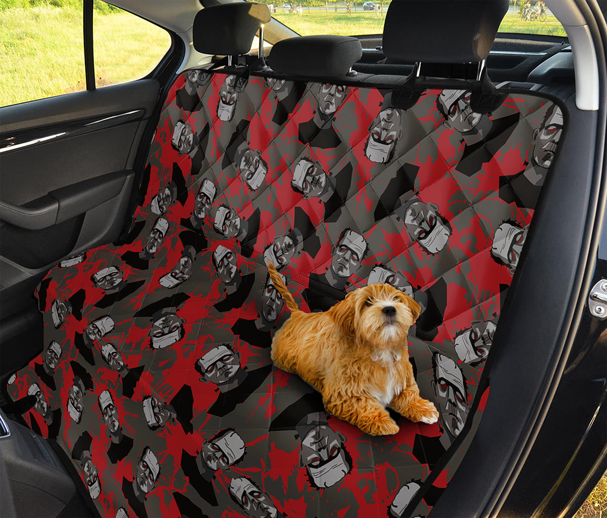 Horror Frankenstein Pattern Print Pet Car Back Seat Cover