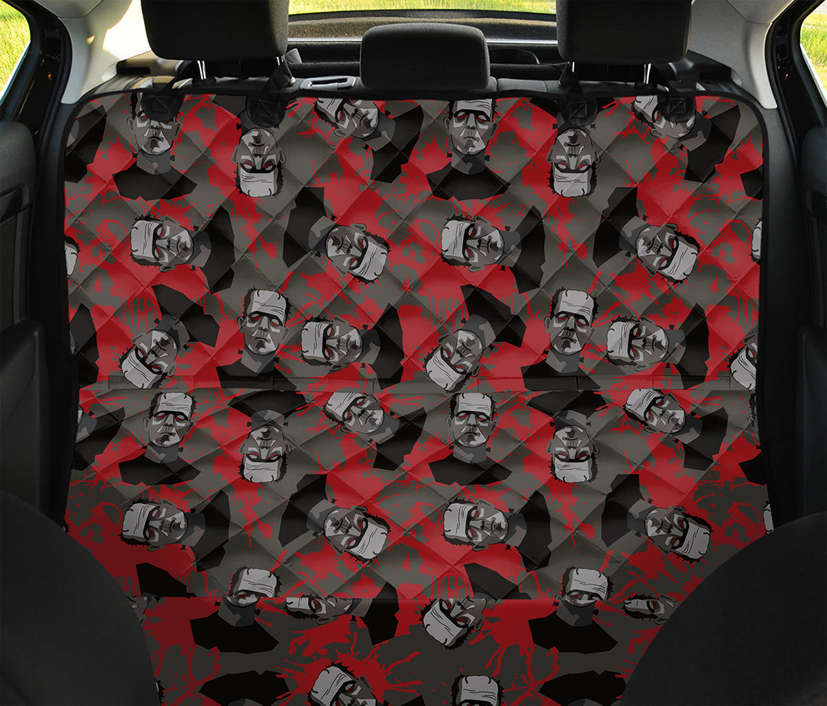 Horror Frankenstein Pattern Print Pet Car Back Seat Cover