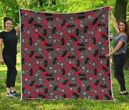 Horror Frankenstein Pattern Print Quilt