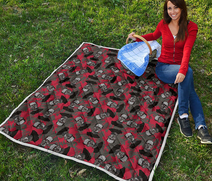 Horror Frankenstein Pattern Print Quilt