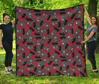 Horror Frankenstein Pattern Print Quilt