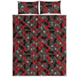 Horror Frankenstein Pattern Print Quilt Bed Set