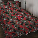 Horror Frankenstein Pattern Print Quilt Bed Set