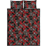 Horror Frankenstein Pattern Print Quilt Bed Set