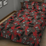 Horror Frankenstein Pattern Print Quilt Bed Set
