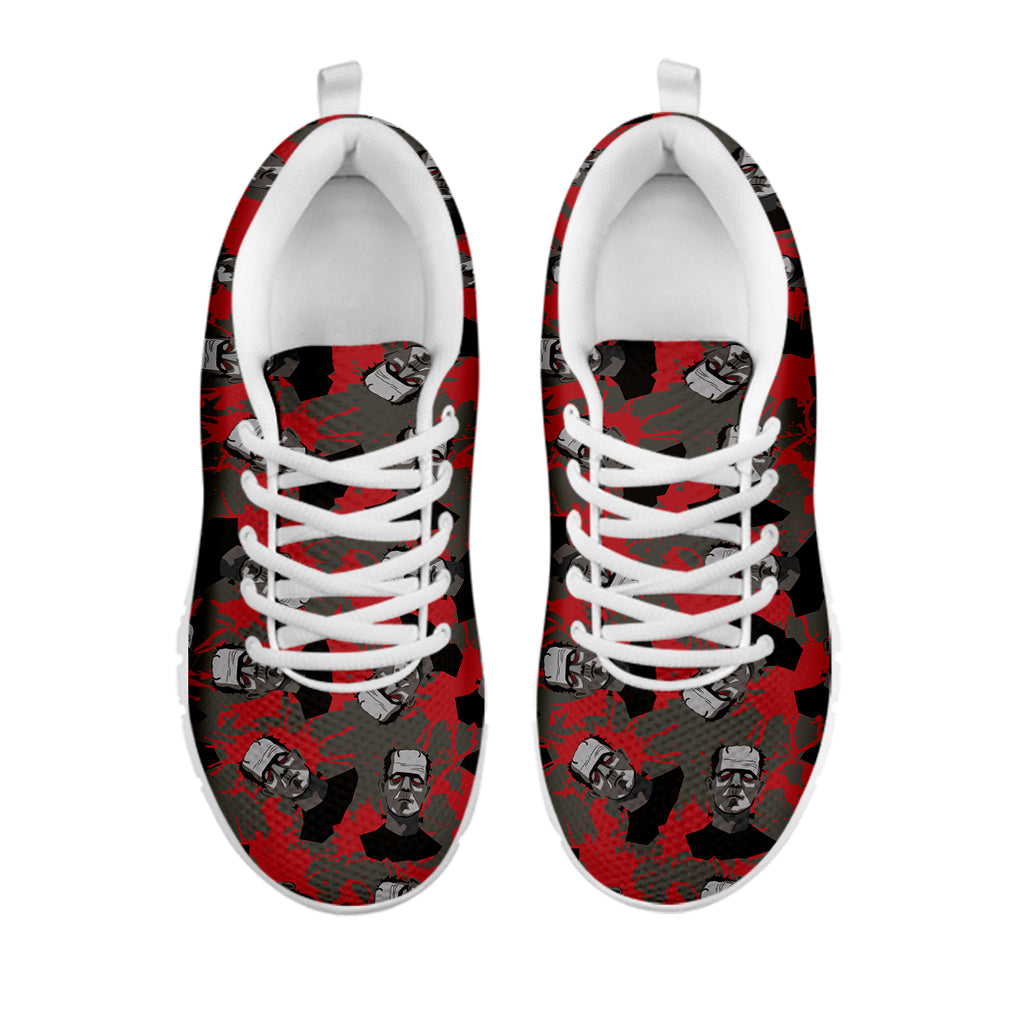 Horror Frankenstein Pattern Print White Sneakers