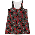 Horror Frankenstein Pattern Print Women's Racerback Tank Top