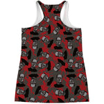 Horror Frankenstein Pattern Print Women's Racerback Tank Top