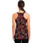 Horror Frankenstein Pattern Print Women's Racerback Tank Top