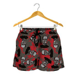 Horror Frankenstein Pattern Print Women's Shorts