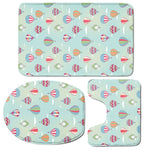 Hot Air Balloon Pattern Print 3 Piece Bath Mat Set