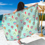 Hot Air Balloon Pattern Print Beach Sarong Wrap