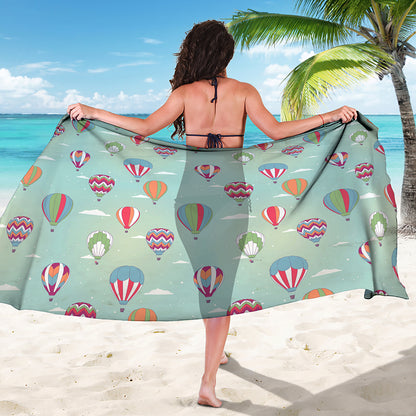 Hot Air Balloon Pattern Print Beach Sarong Wrap