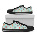 Hot Air Balloon Pattern Print Black Low Top Sneakers