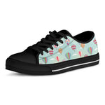 Hot Air Balloon Pattern Print Black Low Top Shoes