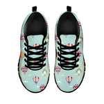 Hot Air Balloon Pattern Print Black Sneakers