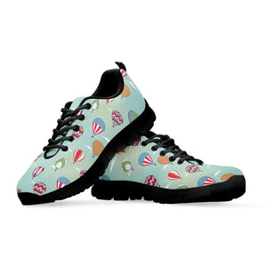 Hot Air Balloon Pattern Print Black Sneakers