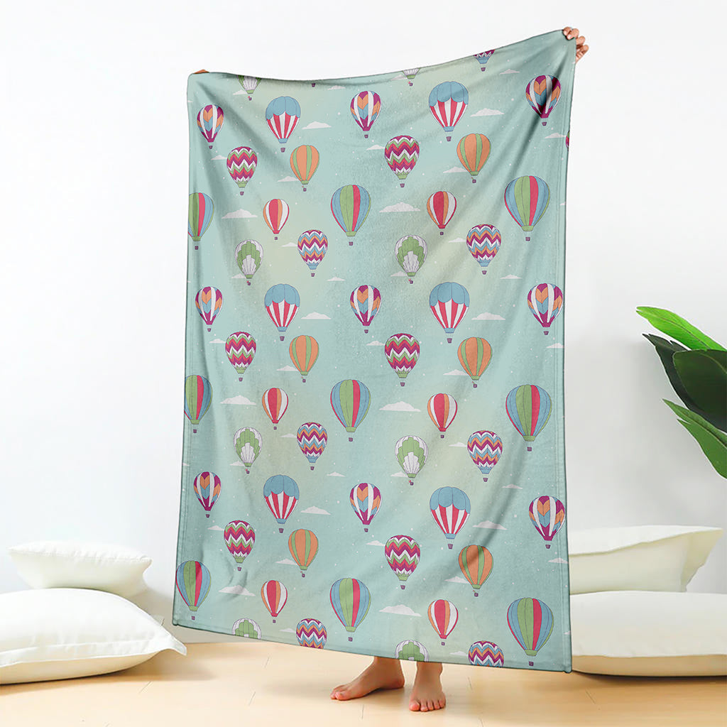 Hot Air Balloon Pattern Print Blanket