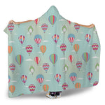 Hot Air Balloon Pattern Print Hooded Blanket