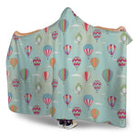 Hot Air Balloon Pattern Print Hooded Blanket