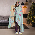 Hot Air Balloon Pattern Print Hooded Blanket