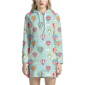Hot Air Balloon Pattern Print Pullover Hoodie Dress