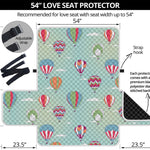 Hot Air Balloon Pattern Print Loveseat Protector