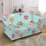 Hot Air Balloon Pattern Print Loveseat Slipcover