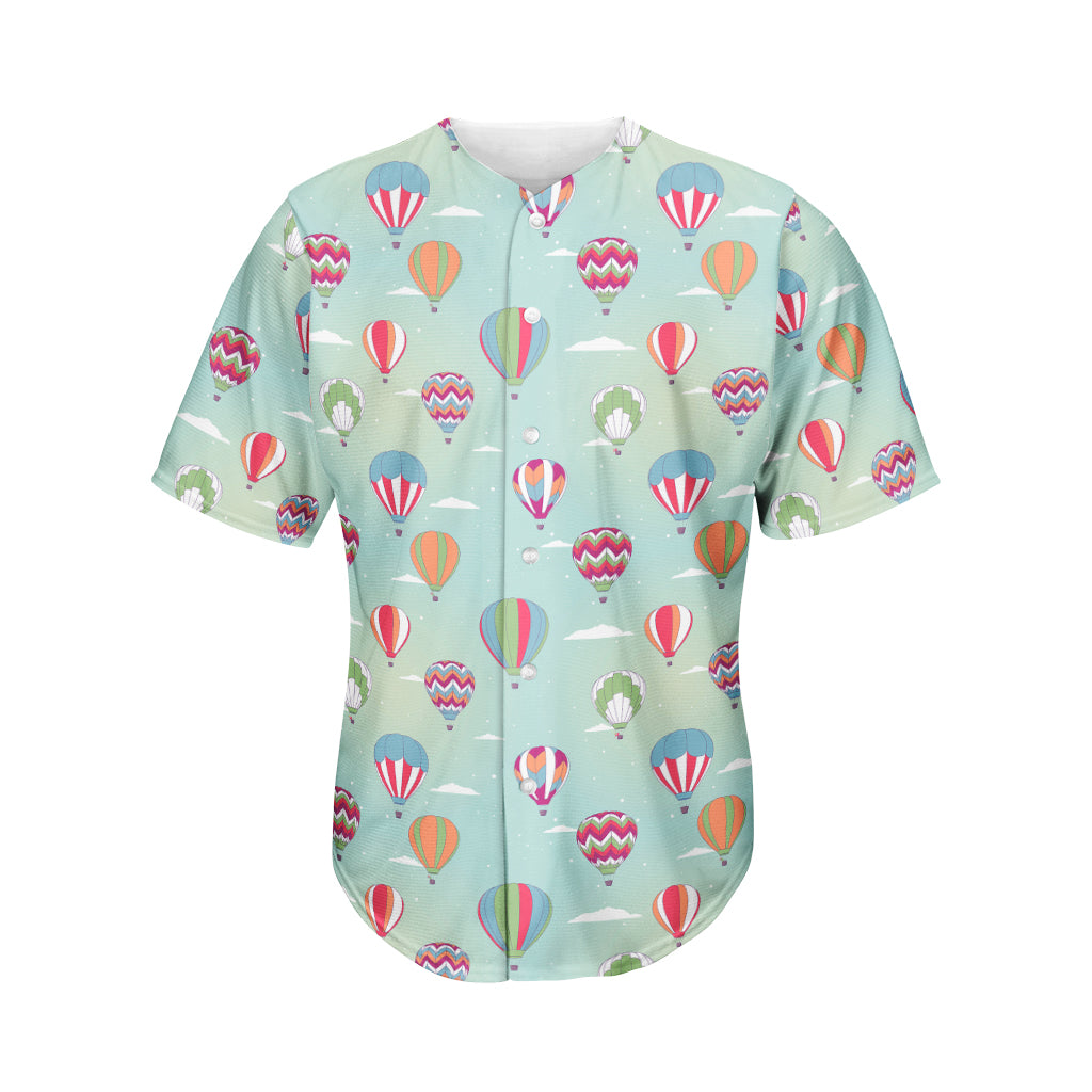 Hot Air Balloon Pattern Print Men's Baseball Jersey