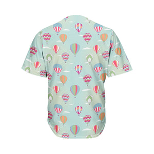 Hot Air Balloon Pattern Print Men's Baseball Jersey