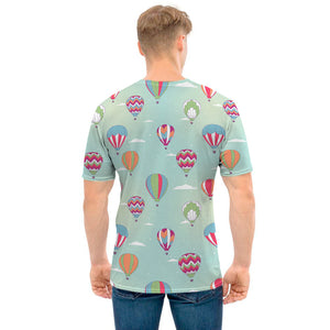 Hot Air Balloon Pattern Print Men's T-Shirt