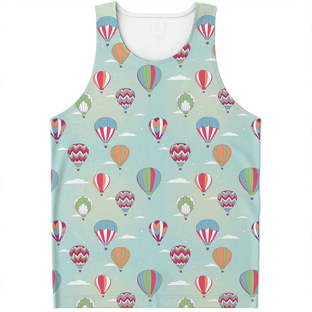 Hot Air Balloon Pattern Print Men's Tank Top