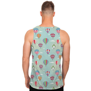 Hot Air Balloon Pattern Print Men's Tank Top