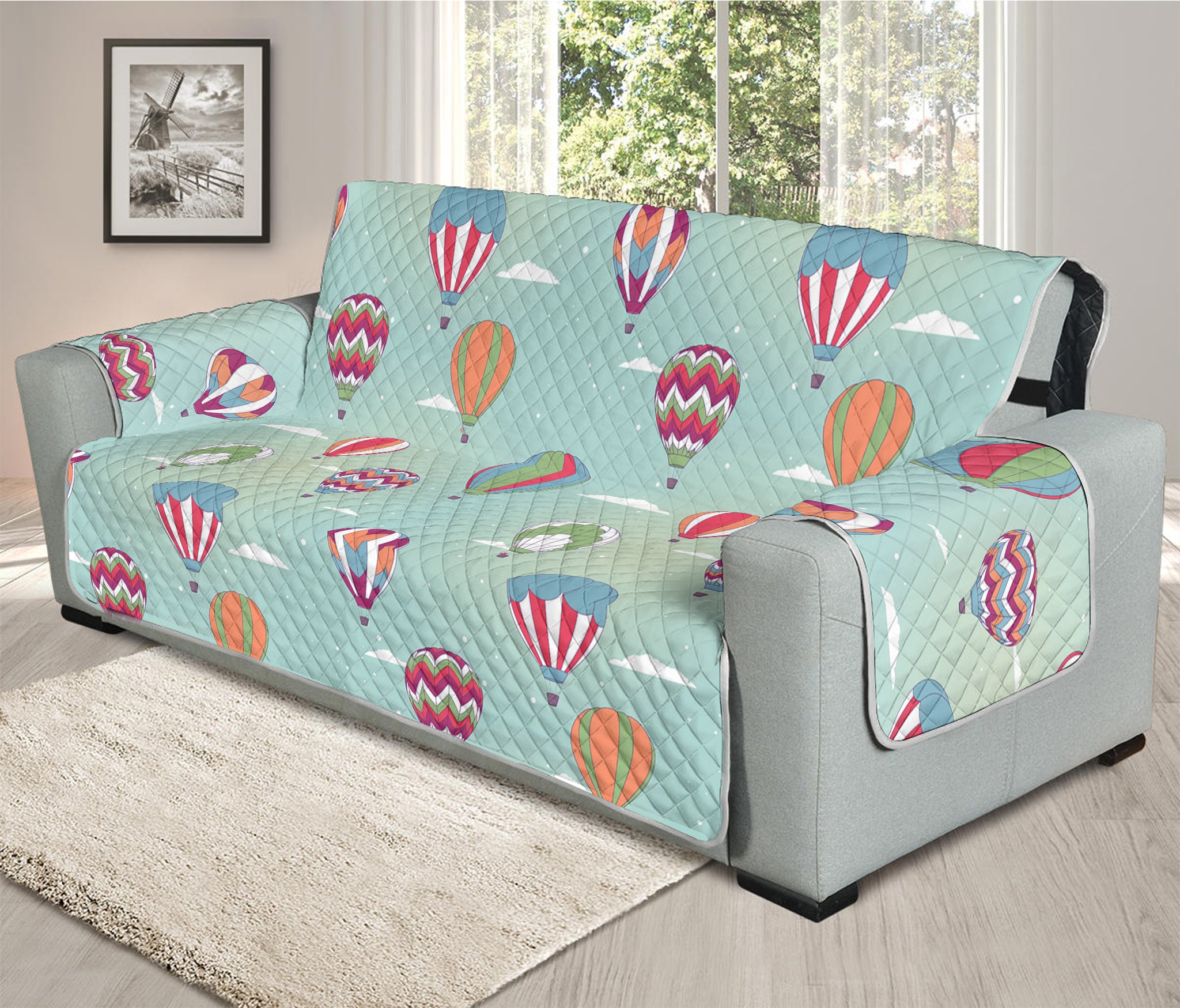 Hot Air Balloon Pattern Print Oversized Sofa Protector