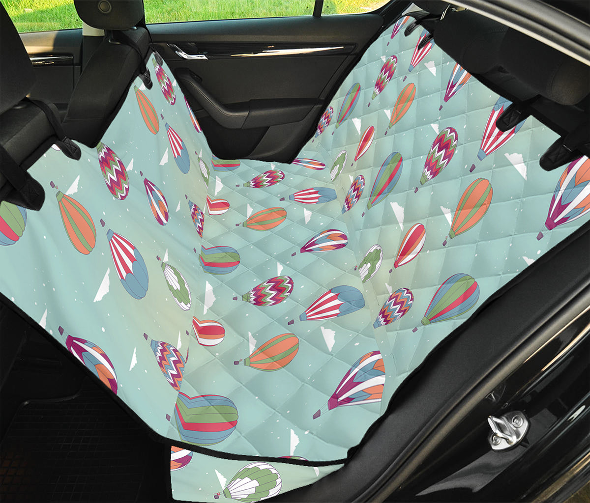 Hot Air Balloon Pattern Print Pet Car Back Seat Cover