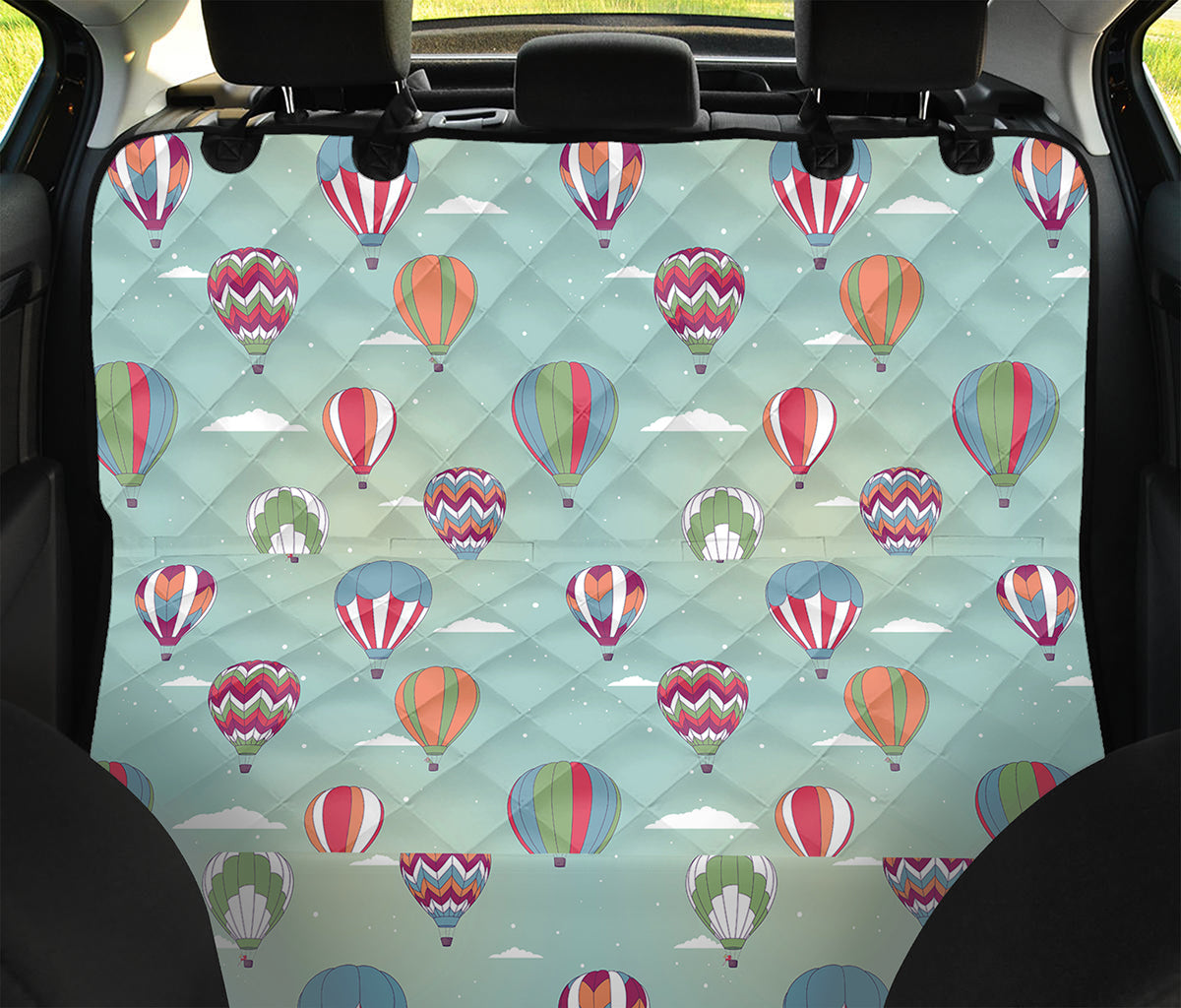 Hot Air Balloon Pattern Print Pet Car Back Seat Cover