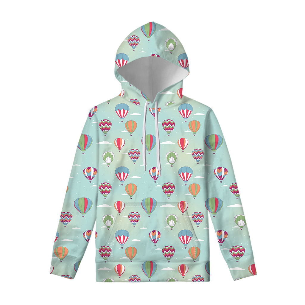 Hot Air Balloon Pattern Print Pullover Hoodie