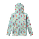 Hot Air Balloon Pattern Print Pullover Hoodie