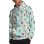 Hot Air Balloon Pattern Print Pullover Hoodie