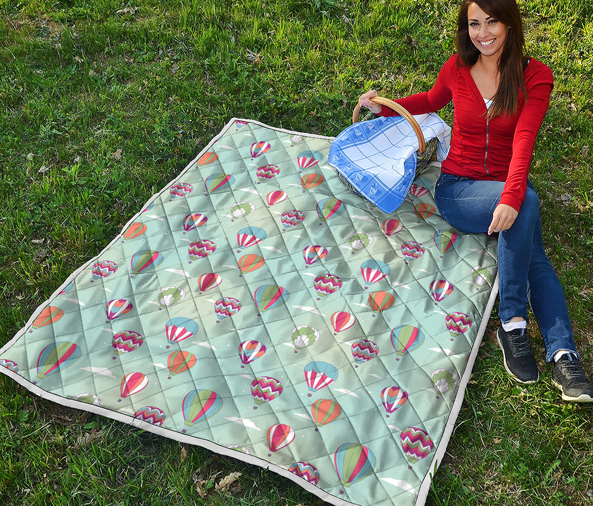 Hot Air Balloon Pattern Print Quilt