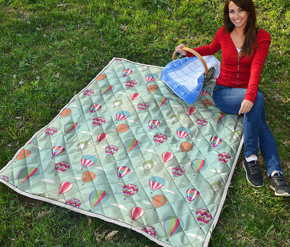 Hot Air Balloon Pattern Print Quilt